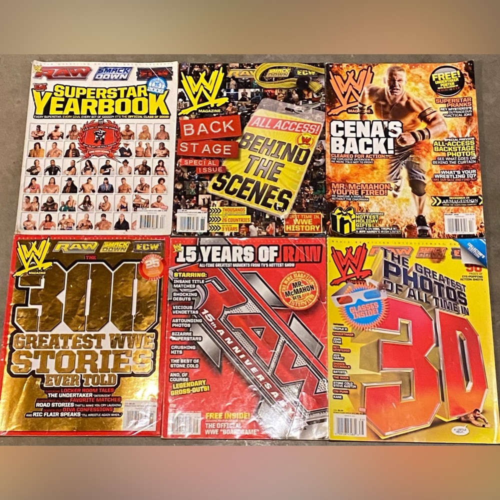 WWE Magazines, 6ct, 2008/09 Special Editions